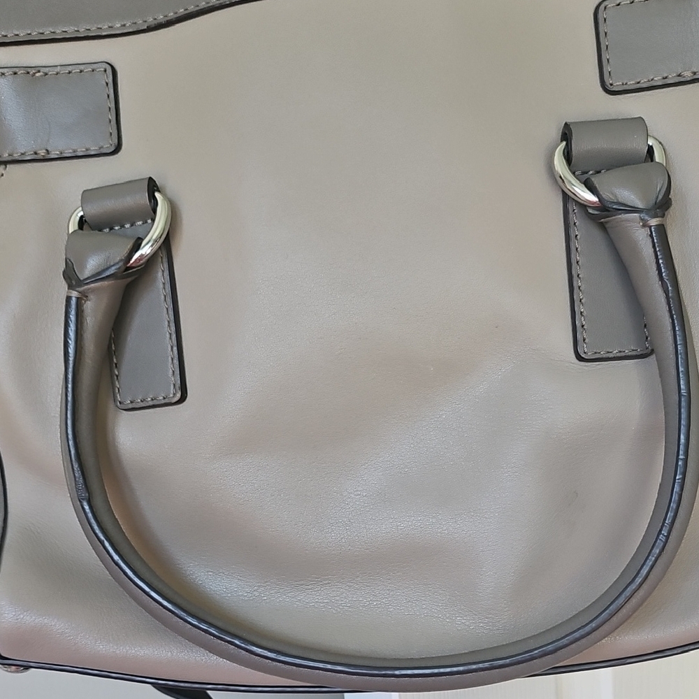 Michael Kors Charcoal / Taupe Leather Satchel - Picture 4 of 10